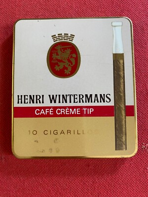 HENRI WINTERMANS EMPTY TIN BOX of 10 CIGARILLOS CAFE CREME Holland Vintage