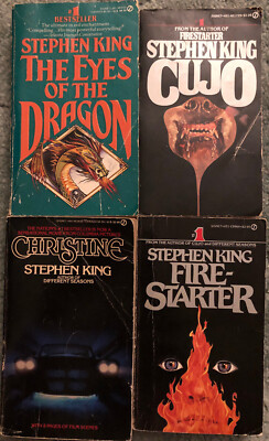 Stephen King books, lot of 4, Cujo, Christine, Firestarter & Eyes of the Dragon