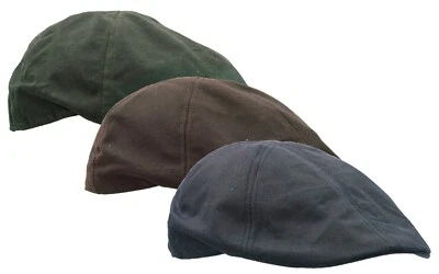 Walker & Hawkes - Uni-Sex Wax Duckbill Cap Country Waxed Hat Olive Brown Navy