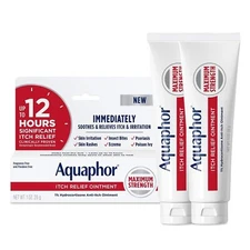 Aquaphor Itch Relief Ointment, 1% Hydrocortisone Anti Itch Skin Ointment, 1 O...