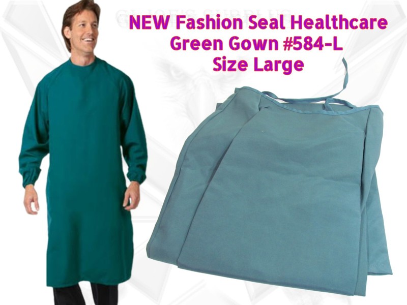 One NEW Fashion Seal Healthcare Hospital Green Gown Size Large #584-L BCT