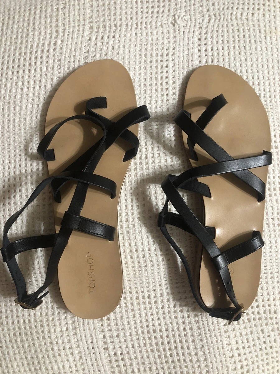 Topshop black cheap strappy sandals
