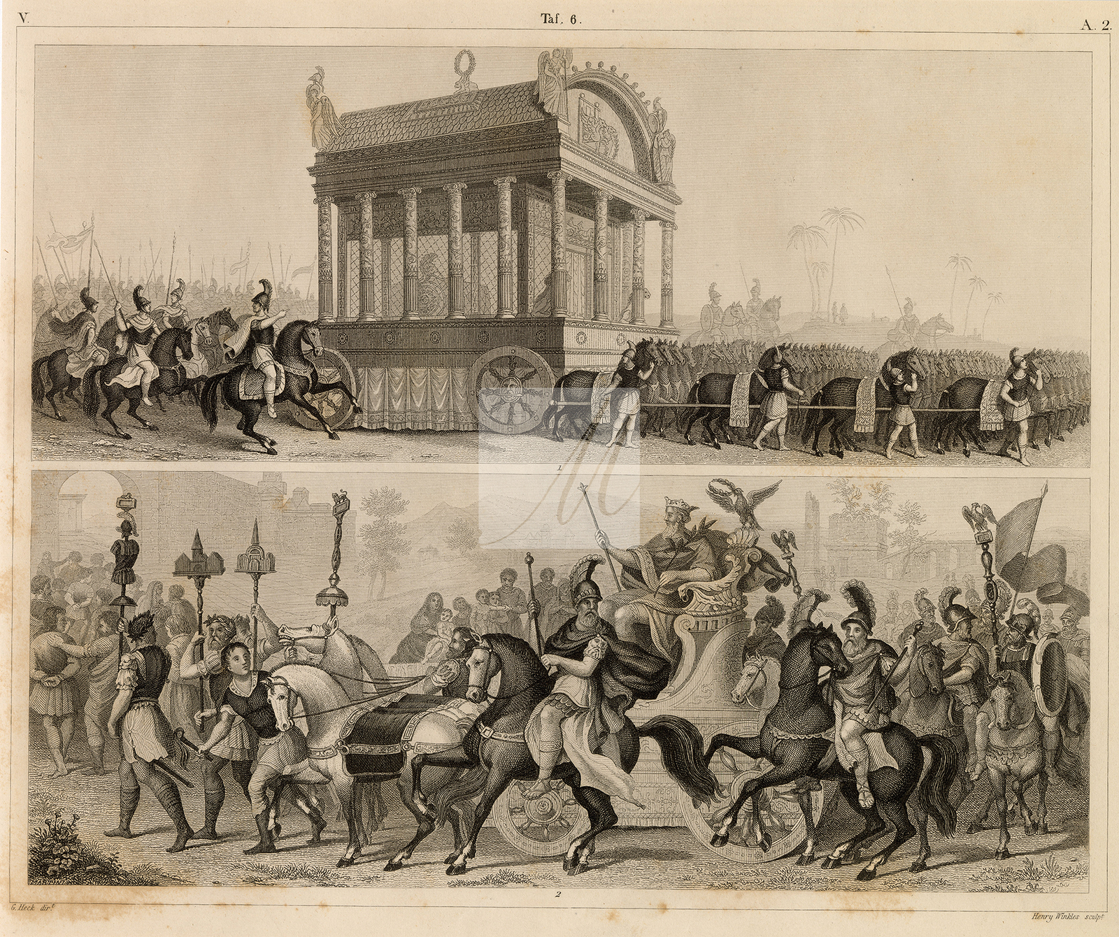 ALEXANDER the Great Funeral, Roman Gen Triumphal Procession 1851 Print D375 eBay