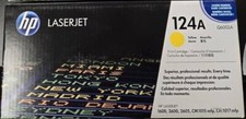 Genuine NEW HP 124A Q6002A LaserJet Toner Printer Cartridge Yellow SEALED BOX