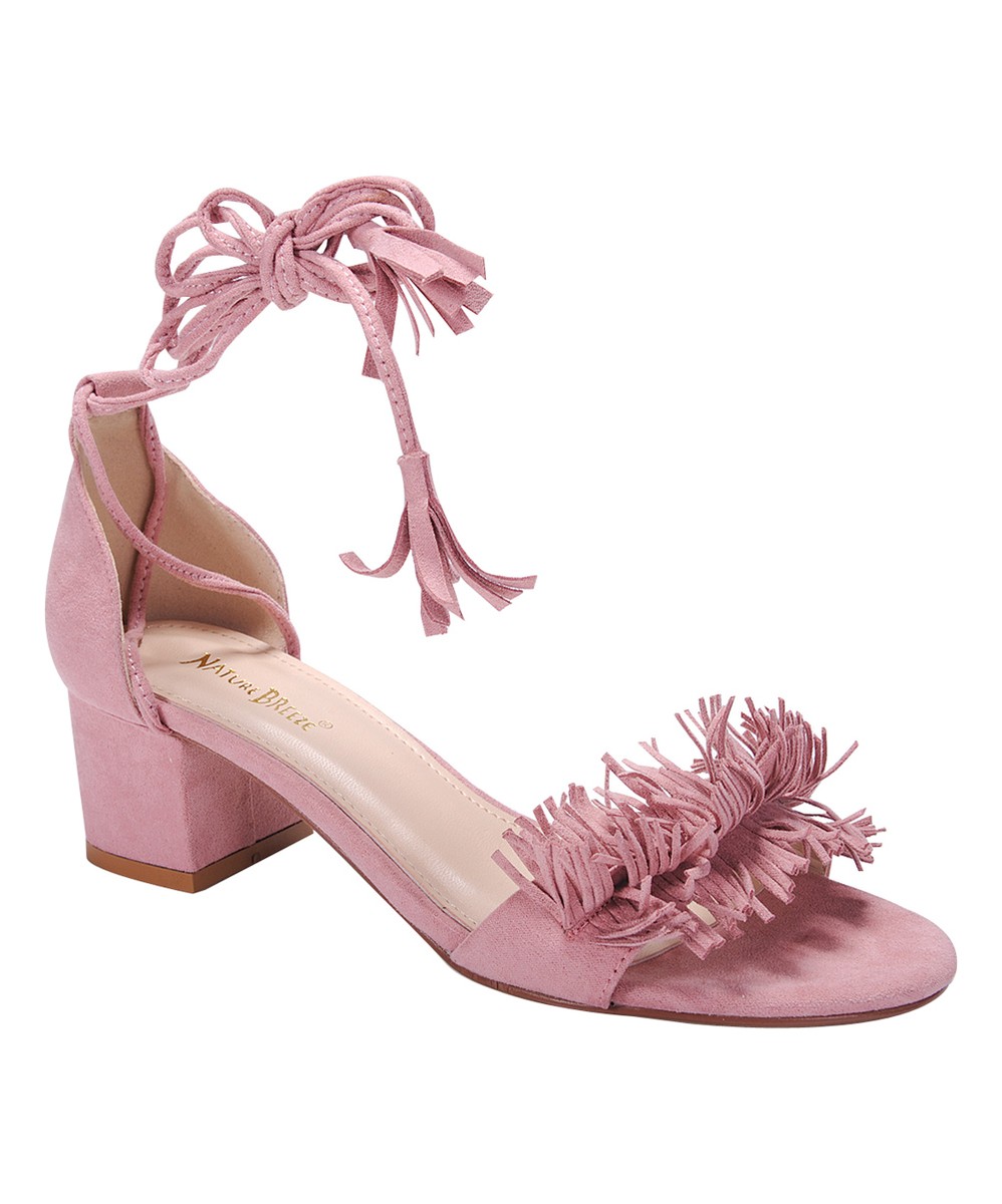 Women Fringe Open Toe Tassel Leg Wrap Lace Up Pump Sandal