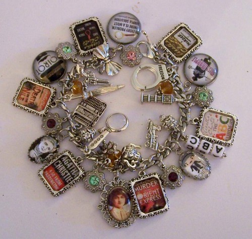 Agatha Christie Books Poirot Miss Marple Charm Bracelet Hand Crafted - Picture 2 of 7
