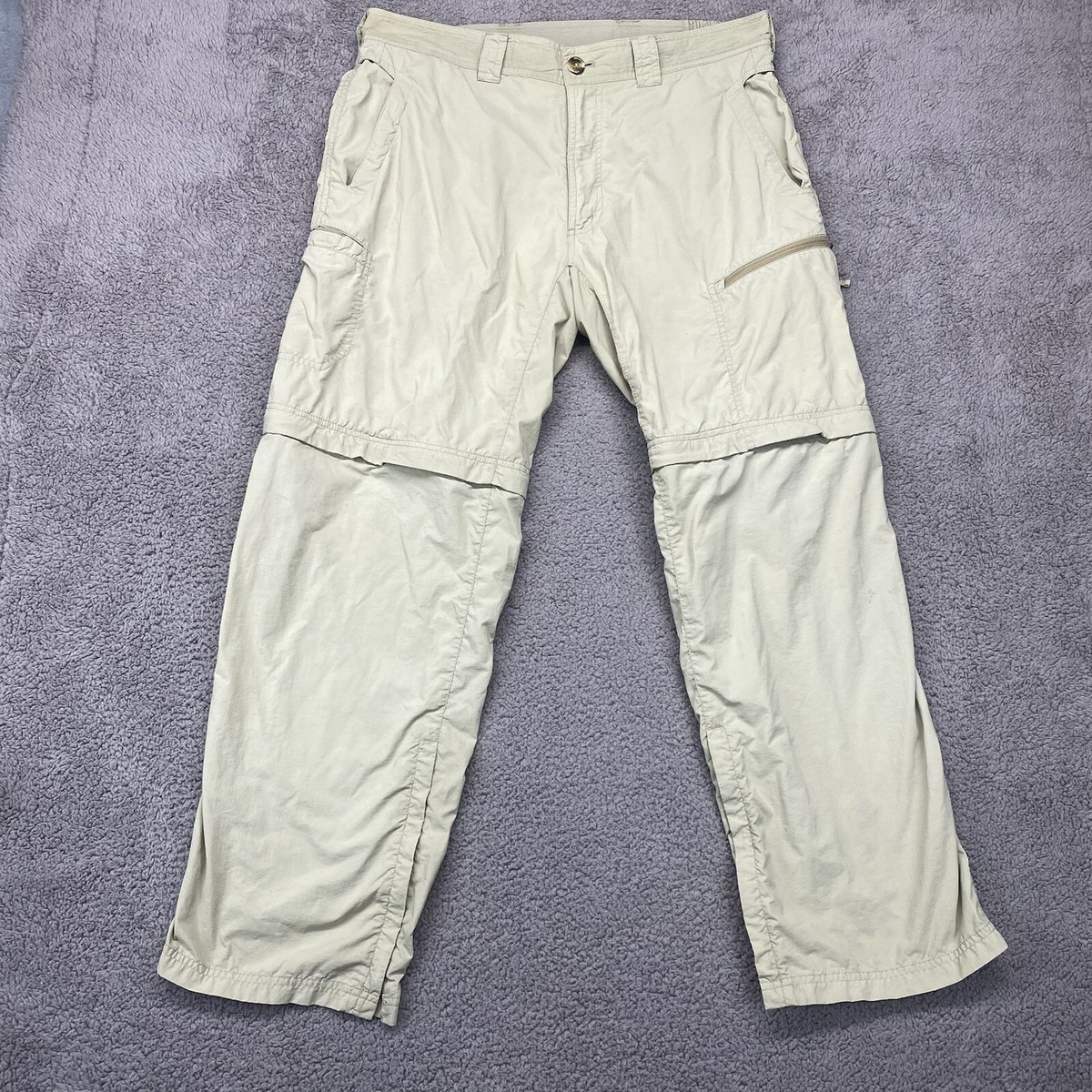 ExOfficio Pants Mens 34X29 Nylon Cargo Hiking Convertible Insect