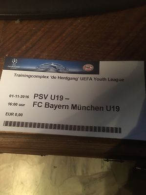 Sammlerticket PSV Einhoven U19 - FC Bayern München U19 Youth League