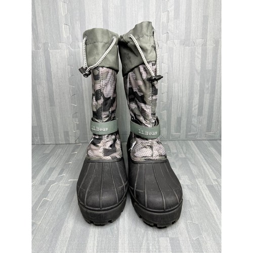 L.L. Bean Boys Size 7 Snow Boots Northwoods Camo Green Winter Warm Insulated - Picture 4 of 10