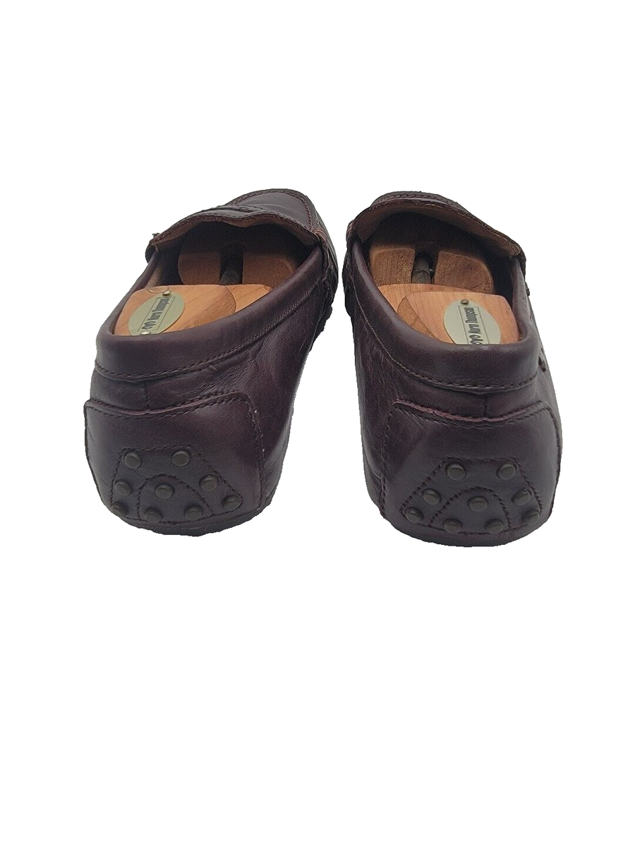 POLO Ralph Lauren Men's Sz 11.5D Leather Driving Loafers Burgundy