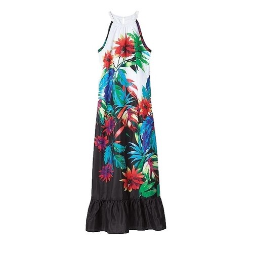 NEW Anthropologie The Somerset Long-Sleeve Mock-Neck Chiffon Maxi Dress  Size L | eBay