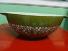 Vintage Pyrex Green Spring Blossom Crazy Daisy Cinderella 4 QT 444 Bowl