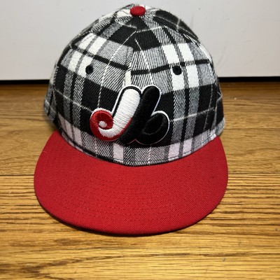 Montreal Expos New Era 59Fifty Cooperstown Collection Fitted Hat Sz 7 1/2 Plaid