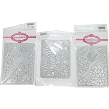 The Stamps of Life Die Set Lot Of 3 Floral Backgrounds Incl Flower Power, Mum