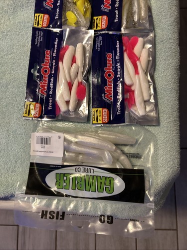 24 D.O.A. ROOTBEER CHARTREUSE TAIL 3" C.A.L. SERIES SEA SHAD Plus Mirrolure - Picture 2 of 9