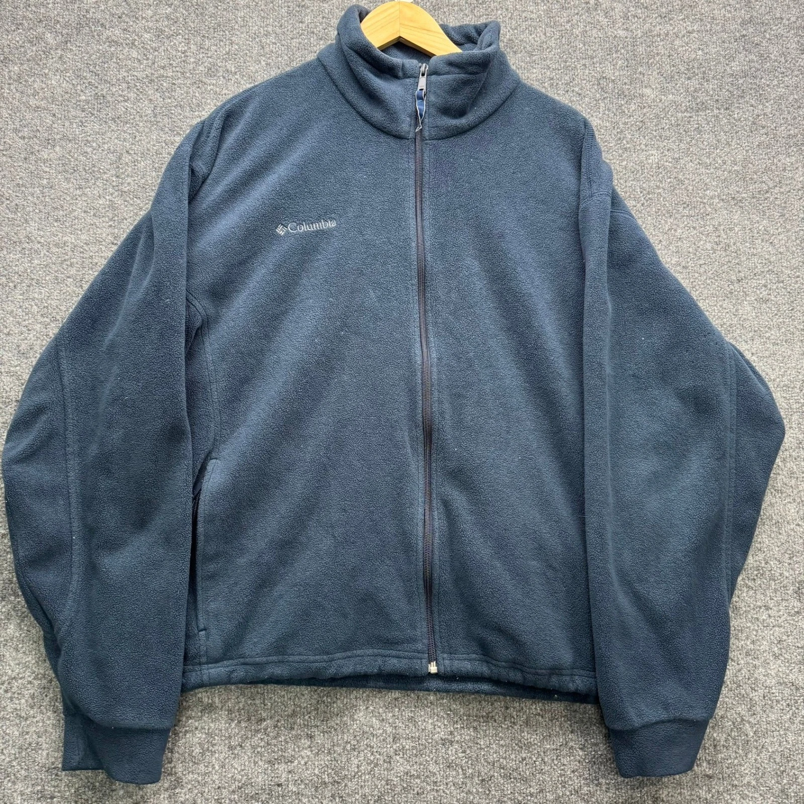 Columbia Fleece Jacket Men's Size XL Dark Blue Full Zip Outdoor Warm Outerwear