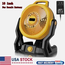 10inch Cordless Jobsite Fan Outdoor Camping Fan for Dewalt 18V Battery with AC