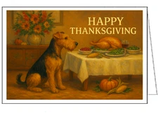 Airedale Terrier Thanksgiving Cards - Set of 6