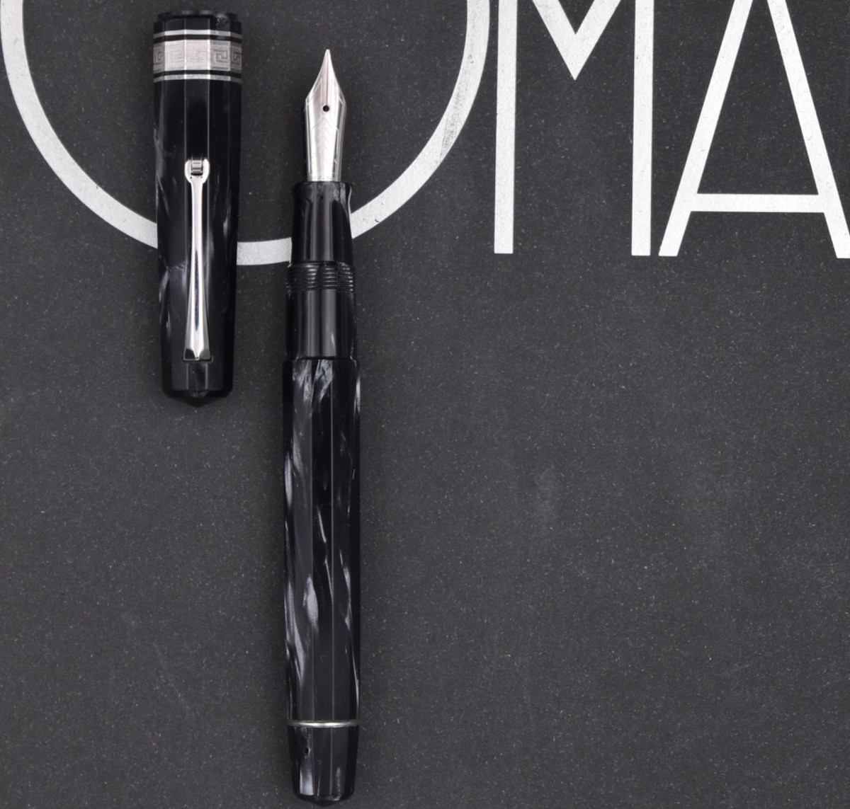 OMAS Paragon Extra Grey Pearl Celluloid Fountain Pen w/ High-Tech