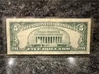 1963 $5 United States Note Red Seal Lincoln - Circulated Banknote A52211335A — photo 2