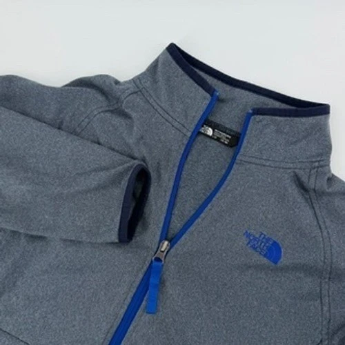 The North Face Boys Polyester Jacket Grey Blue Zip Up Kids Size L G 14 16