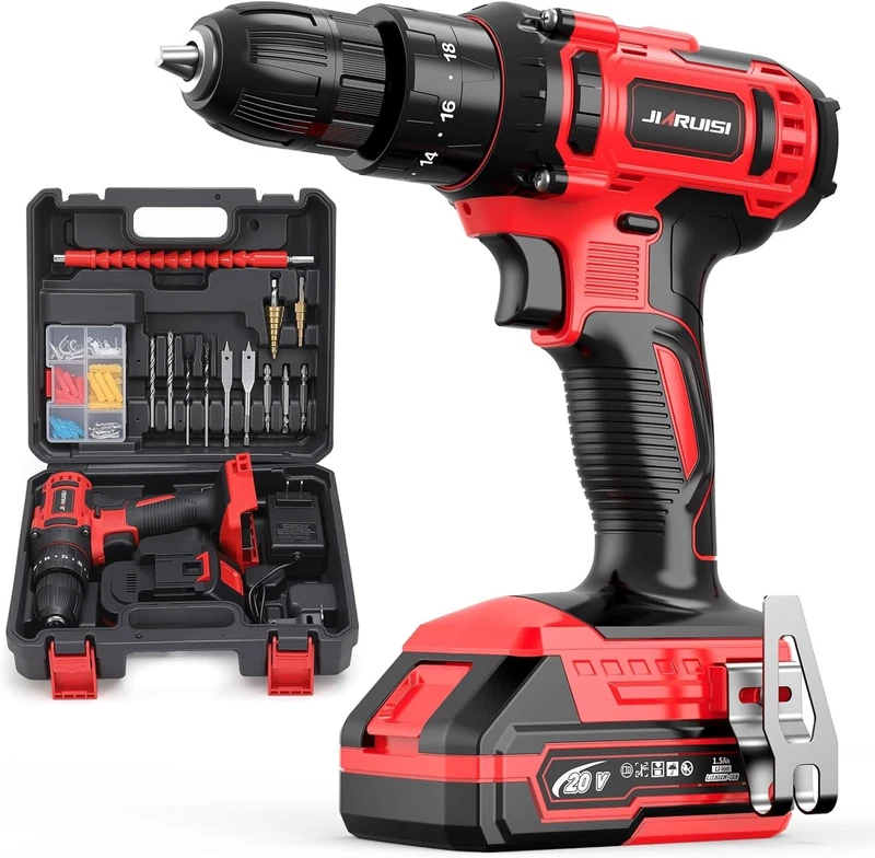 20V Cordless Drill Set 3/8 Inch Keyless Chuck