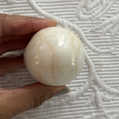 Marble Carved Cream Egg Speckled Easter Décor Paper Weight - Picture 5 of 8