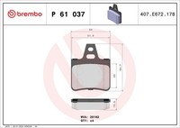 Brembo Bremsbelagsatz Scheibenbremse Prime P 61 037 FüR CitroËN XM Xantia Y4 Y3