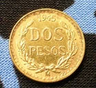 Photo of a 1945 Mexico 2 Pesos Gold from an eBay listing that sold on Jul 17, 2026
