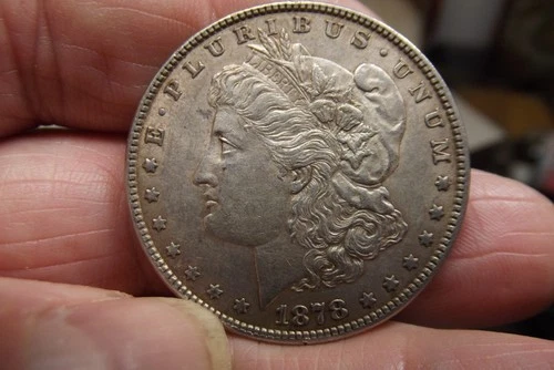 1878-P 7TF   Reverse of 1878  Morgan Silver Dollar AU Old light wipe