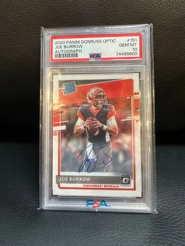 2020 Panini Donruss Optic - Rated Rookies Joe Burrow #151 Auto /150 Gem Mint 10