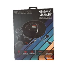 AIWA Flashback Audio Kit Retro CD Player Wired Headphones BLACK - NEW SEALED