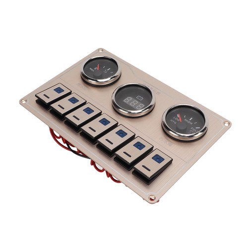 Rocker Switch Panel 3 Gauge 7 Gang Blue Indicator for 9‑30V Cars Boats Yachts - Bild 2 von 12
