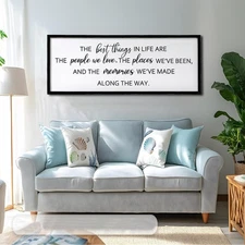 Rustic Life Quote Framed Wall Art 32x12 Inspirational God Jesus Home Decor
