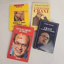 Lot of 4 books on Craxi : L' Effetti Craxi, Tutti gli angoli di Craxi, etc