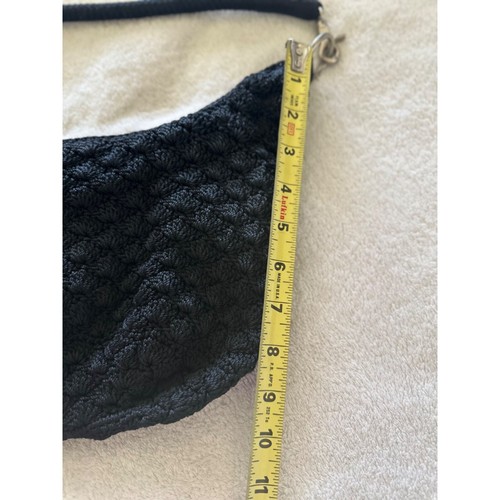 SAC crochet style black purse w/ brown crochet coin purse - Picture 11 of 18