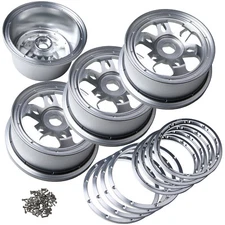 GTB CNC Aluminum Front Rear Wheel Hub with Ring Set for Losi 5ive t Upgrade Part