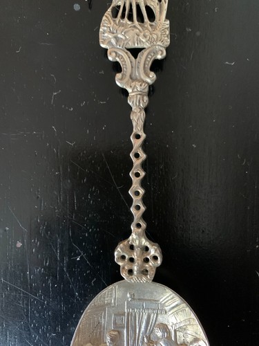 ANTIQUE LARGE Dutch Sterling 925 Silver Spoon w/ Storks 8" 51gr 19th century - Picture 10 of 24
