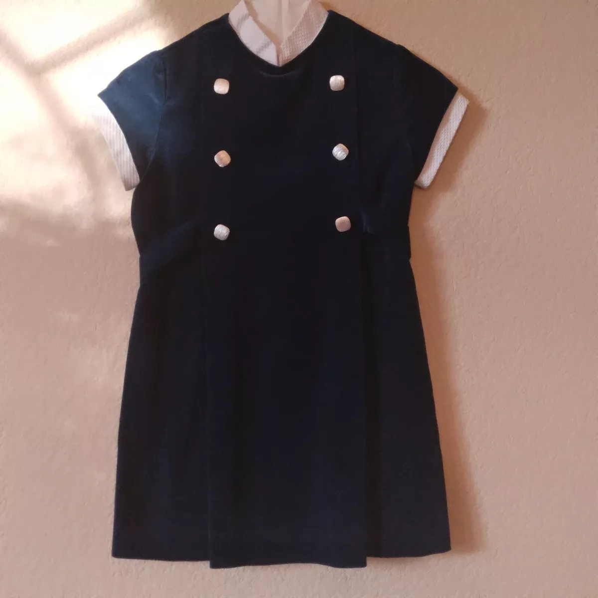 Vintage Palais Royal Houston Florence Eiseman Velvet Royal Blue White Girls 6X