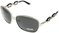 Missoni Sunglasses Women Silver Palladium Black Rectangular MI660 01