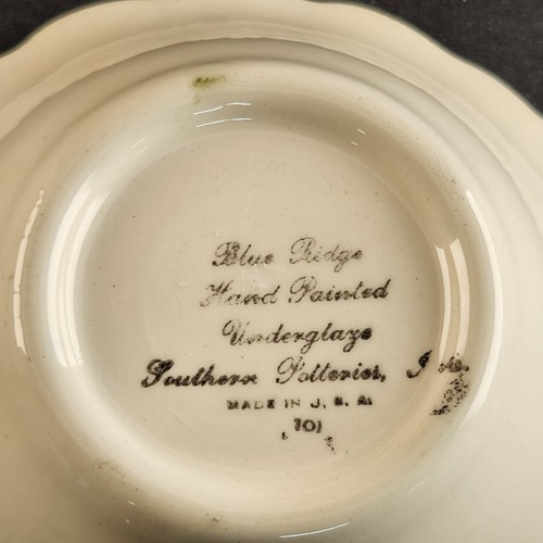 Blue Ridge Southern Pottery Beth Pattern Lugged Cereal Bowl Scalloped 7" Vintage - Picture 8 of 8