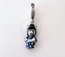 Pandora Japanese Doll in Blue Kimono Charm 798595C01 +FREE Pandora Gift Box +Tag
