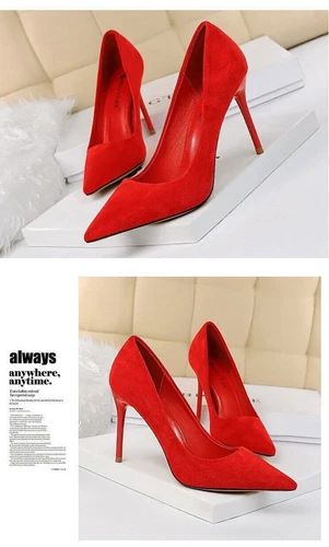 Sexy Damen-Pumps spitz zulaufend dünne High Heels modische Stilettos Partyschuhe - Bild 12 von 29