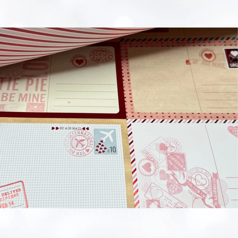 Lote de cartulina de papel K & Company Martha Stewart DÍA DE SAN VALENTÍN corazones amor 12x12 Foto 2 de 4