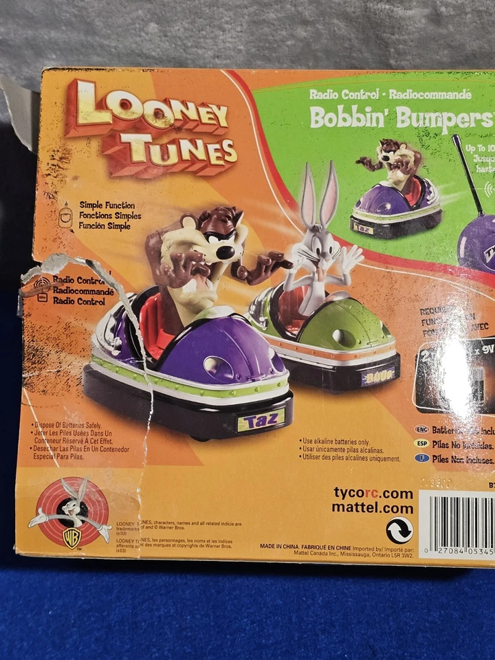  2003 Looney Tunes TAZ Tyco Radio Controlled Bobbin Bumpers Tasmanian Devil  - Image 4 of 4