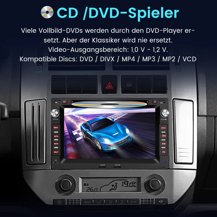 4+64G DVD Android 13 Autoradio Für VW Polo 9N Golf 4 Passat B5 T5 Carplay GPS BT - Bild 4 von 4