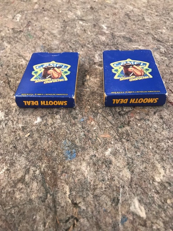 2 Poker Decks of Cards - Camel Cigarettes Smooth Character - 1989 R.J. Reynolds