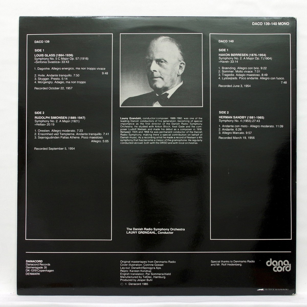 LAUNY GRONDAHL – GLASS symphony no.5 BORRESEN symphony no.2