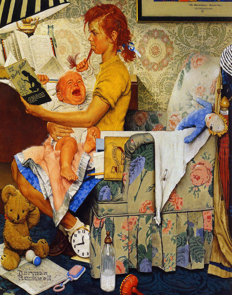 Norman Rockwell The Babysitter Canvas Print 16 x 20 | eBay