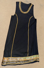 Folk Dance Costume DRESS JUMPER Black GoldTrim Serb Bulgarian NOT ORIGINAL SALE